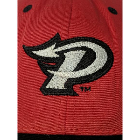 Pacific Headwear 302C Pro Model Strapback Hat Embroidered P Logo Red & Black - Picture 3 of 11